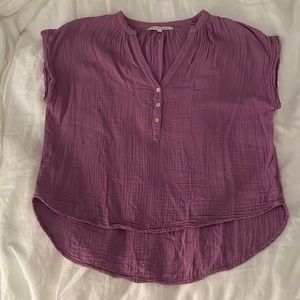 Purple Xirena gauze blouse